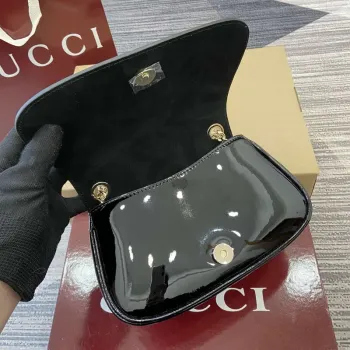 Gucci 815711 Gucci Blondie mini shoulder bag Patent Leather Black