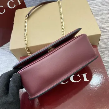 Gucci 815711 Gucci Blondie mini shoulder bag Suede Leather Red and Wine Red