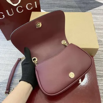 Gucci 815711 Gucci Blondie mini shoulder bag Suede Leather Red and Wine Red