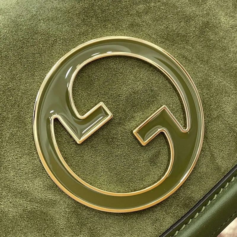 Gucci 815711 Gucci Blondie mini shoulder bag Suede Leather Green