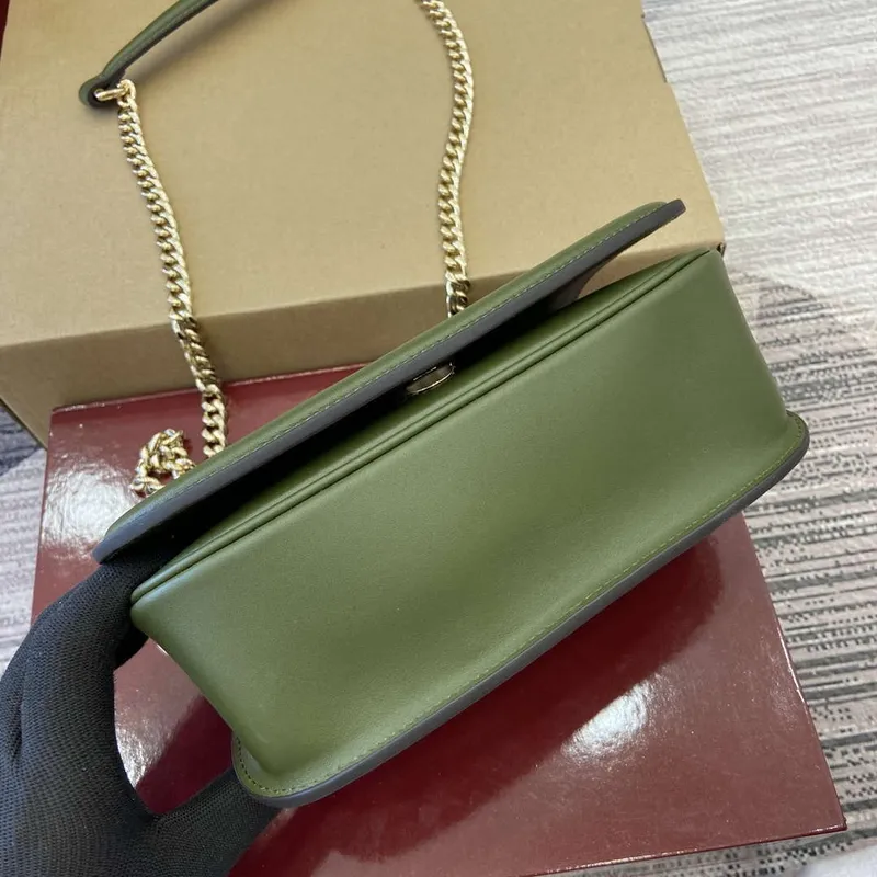 Gucci 815711 Gucci Blondie mini shoulder bag Suede Leather Green