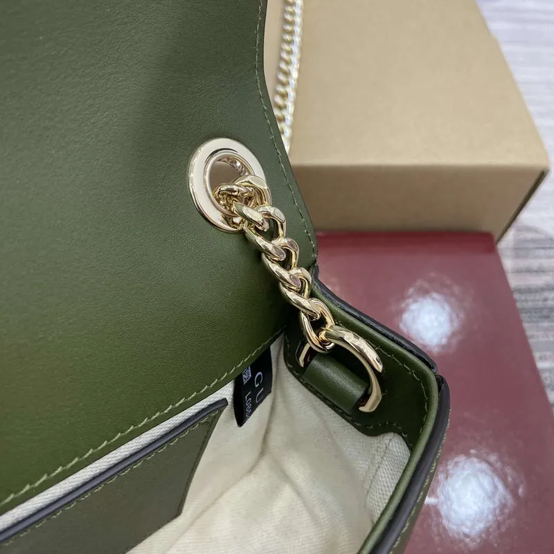 Gucci 815711 Gucci Blondie mini shoulder bag Suede Leather Green