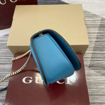 Gucci 815711 Gucci Blondie mini shoulder bag Suede Leather Blue