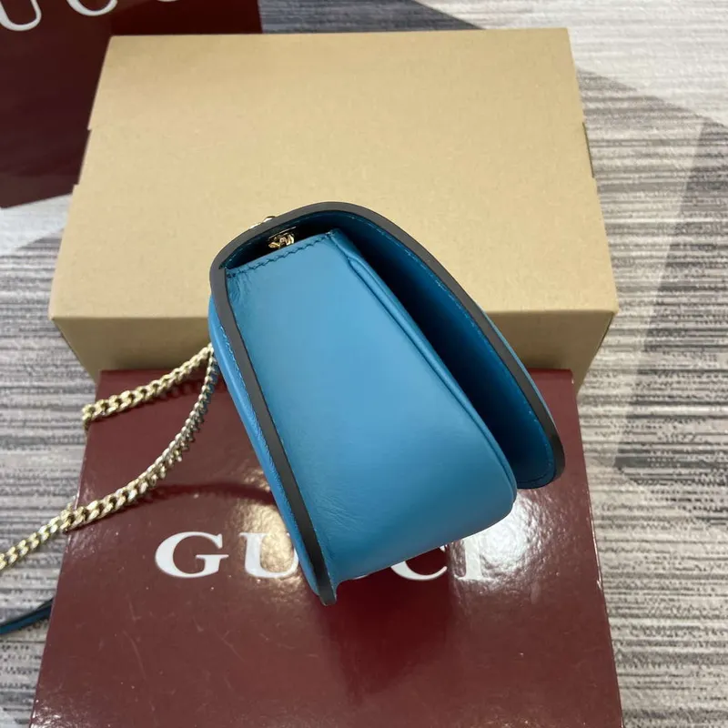Gucci 815711 Gucci Blondie mini shoulder bag Suede Leather Blue