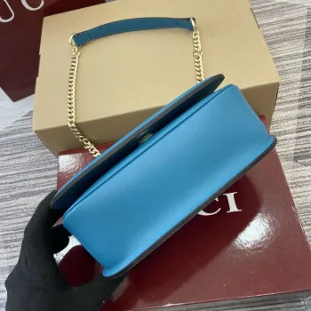 Gucci 815711 Gucci Blondie mini shoulder bag Suede Leather Blue