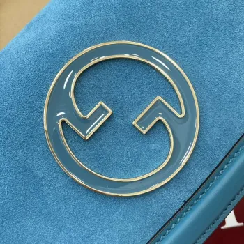 Gucci 815711 Gucci Blondie mini shoulder bag Suede Leather Blue