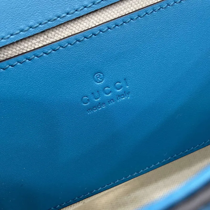 Gucci 815711 Gucci Blondie mini shoulder bag Suede Leather Blue