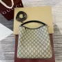 Gucci 815103 GG Emblem bucket bag Beige and Black