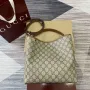 Gucci 815103 GG Emblem bucket bag Beige and dark brown