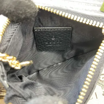 Gucci 815891 GG Emblem Purse wallet Black