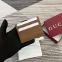 Gucci 818952 GG Emblem card case Brown Leather