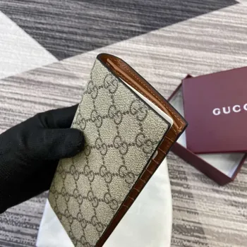 Gucci 821213 GG Emblem Beige and Brown mini wallet