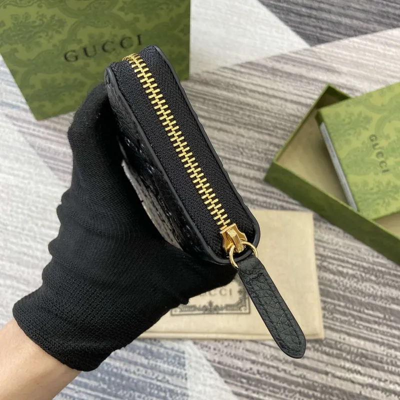 Gucci 821803 GG Emblem ultra soft black embossing Black