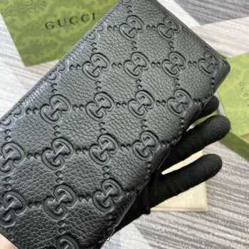 Gucci 821803 GG Emblem ultra soft black embossing Black