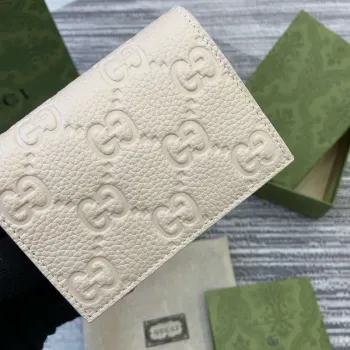 Gucci 815901 GG Emblem mini wallet Beige