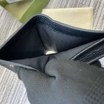 Gucci 815901 GG Emblem mini wallet Black