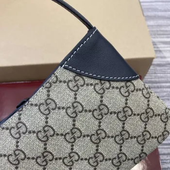 Gucci 820696 GG Emblem super mini shoulder bag Beige and Black