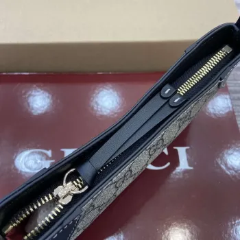 Gucci 820696 GG Emblem super mini shoulder bag Beige and Black