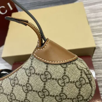 Gucci 820696 GG Emblem super mini shoulder bag Beige and Brown