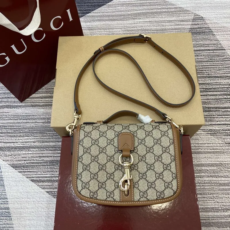 Gucci 815211 GG Emblem mini shoulder bag Beige and Brown