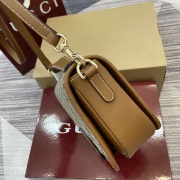 Gucci 815211 GG Emblem mini shoulder bag Beige and Brown