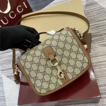 Gucci 815211 GG Emblem mini shoulder bag Beige and Brown