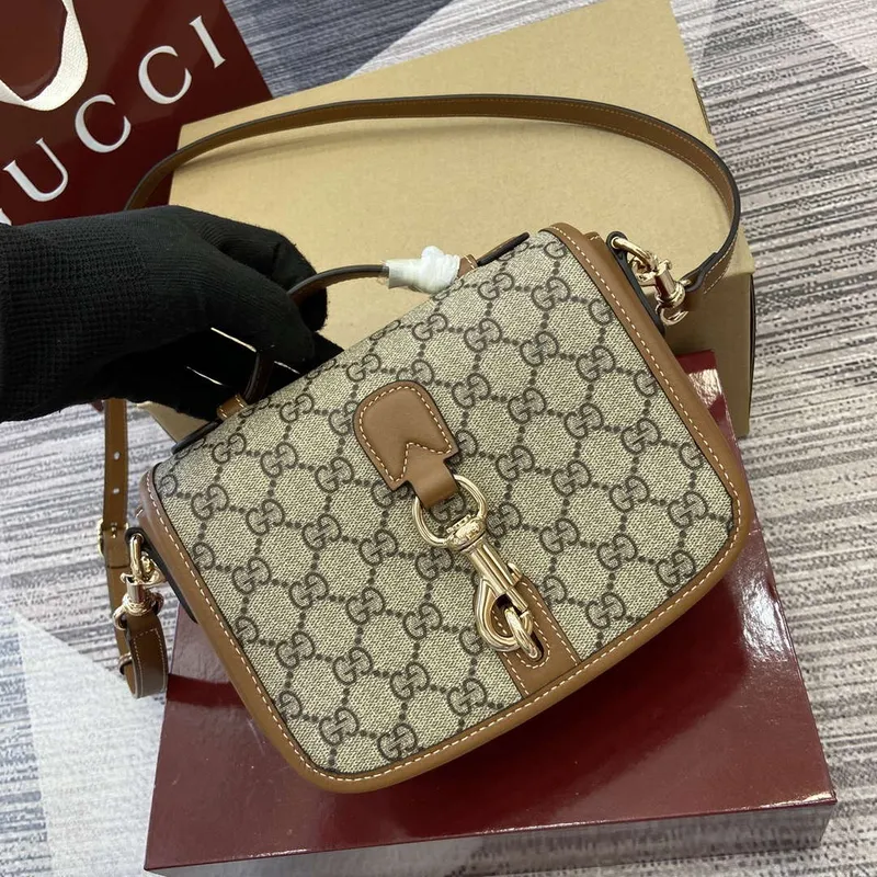 Gucci 815211 GG Emblem mini shoulder bag Beige and Brown