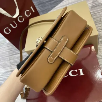 Gucci 815211 GG Emblem mini shoulder bag Beige and Brown