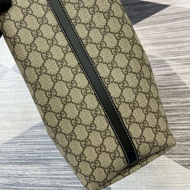 Gucci 815212 GG Emblem Large tote bag Beige and Black