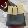 Gucci 815213 GG Emblem medium tote bag Black leather