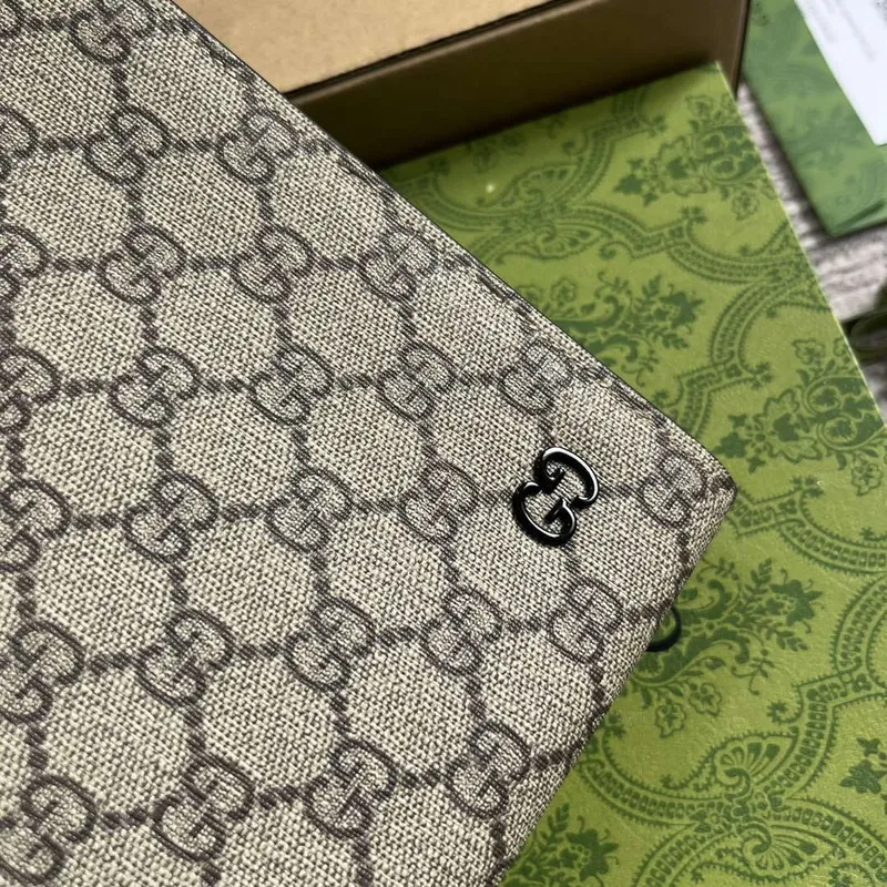 Gucci 768255 GG pouch with GG detail Beige and Black