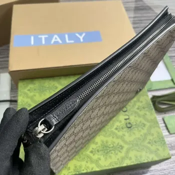 Gucci 768255 GG pouch with GG detail Beige and Black