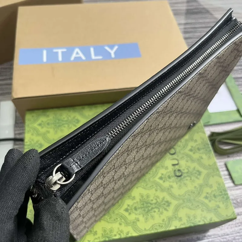 Gucci 768255 GG pouch with GG detail Beige and Black
