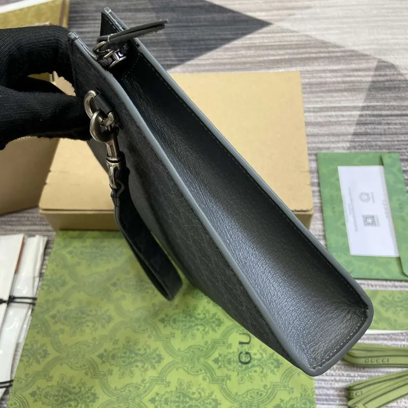 Gucci 768255 GG pouch with GG detail Black