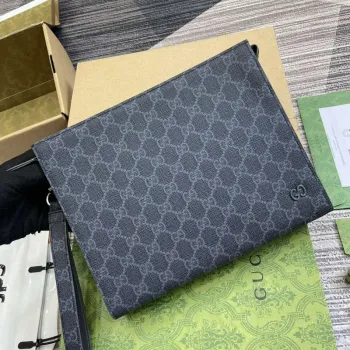 Gucci 768255 GG pouch with GG detail Black
