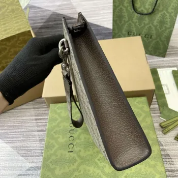 Gucci 768255 GG pouch with GG detail Dark Gray