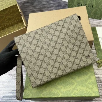 Gucci 768255 GG pouch with GG detail Dark Gray