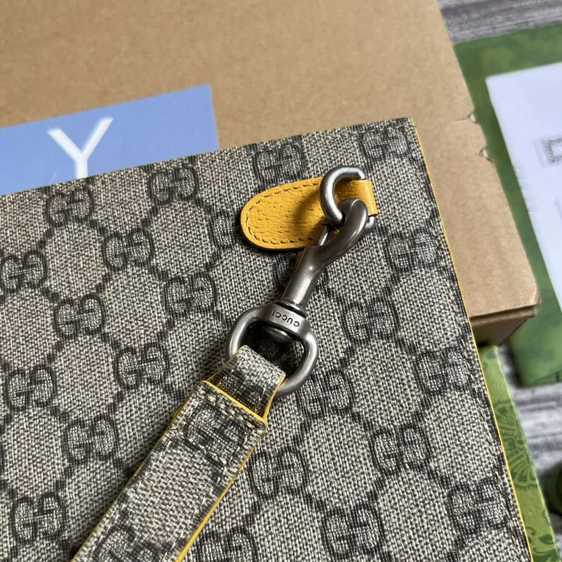 Gucci 768255 GG pouch with GG detail Yellow