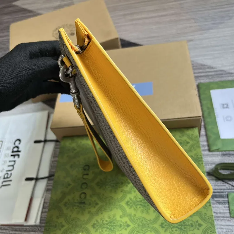 Gucci 768255 GG pouch with GG detail Yellow