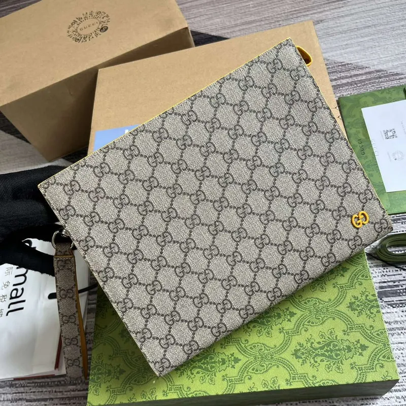 Gucci 768255 GG pouch with GG detail Yellow