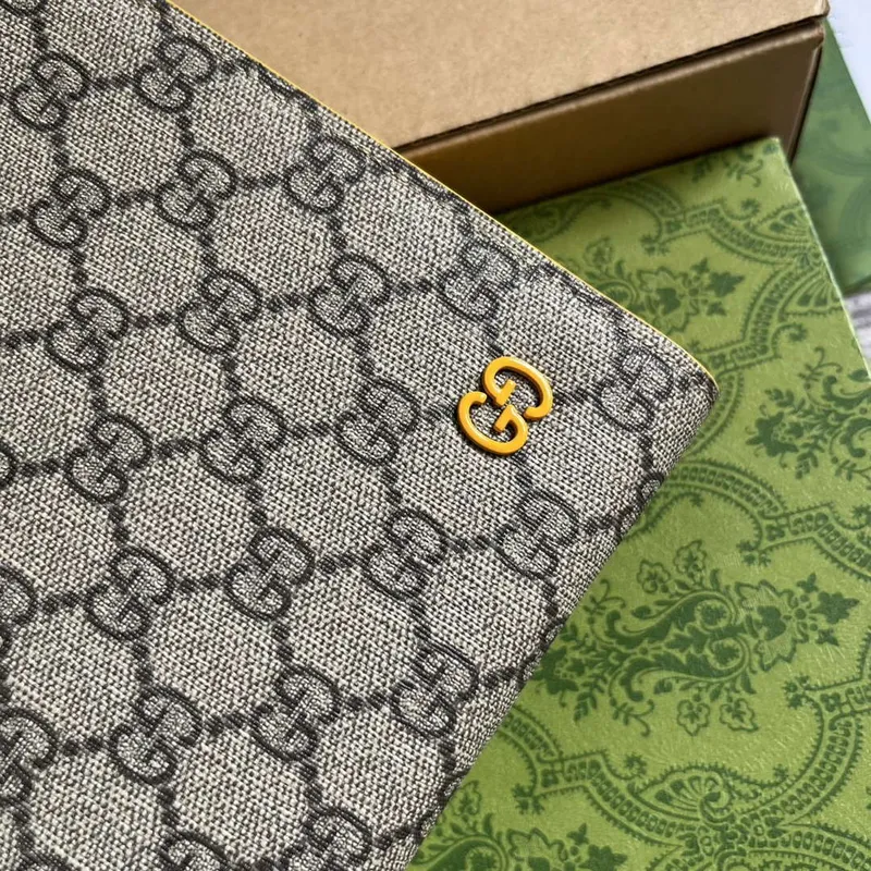 Gucci 768255 GG pouch with GG detail Yellow