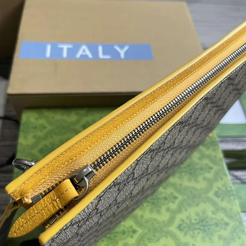 Gucci 768255 GG pouch with GG detail Yellow