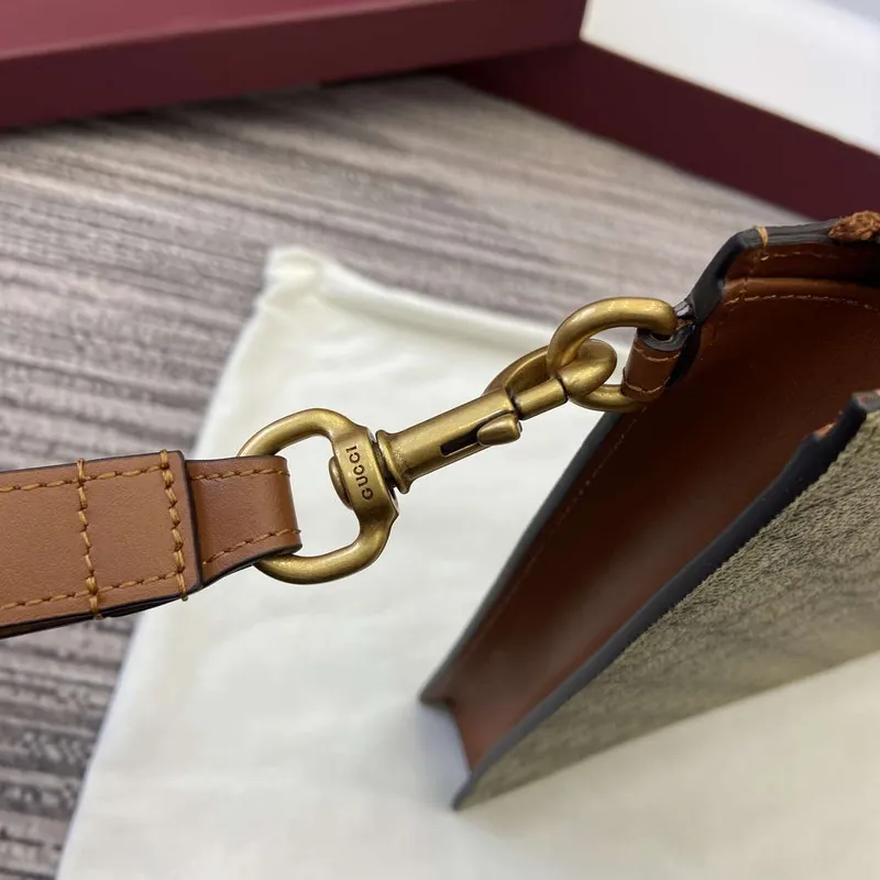 Gucci 768255 GG pouch with GG detail Beige
