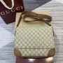 Gucci 821154 GG Emblem medium crossbody bag Beige and dark brown