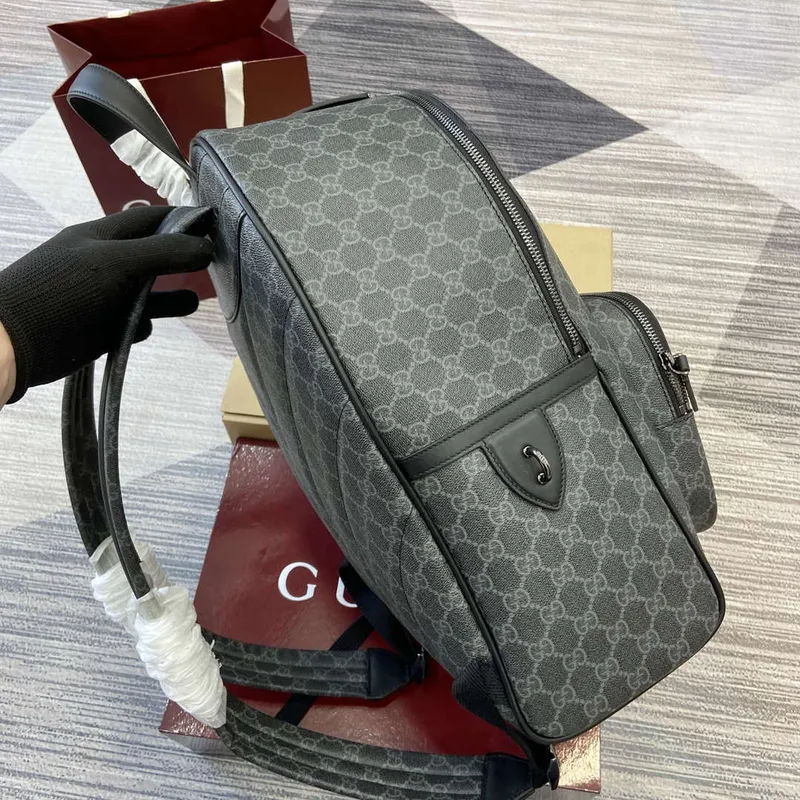 Gucci 821159 GG Emblem Medium Backpack Black