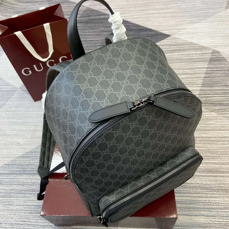 Gucci 821159 GG Emblem Medium Backpack Black