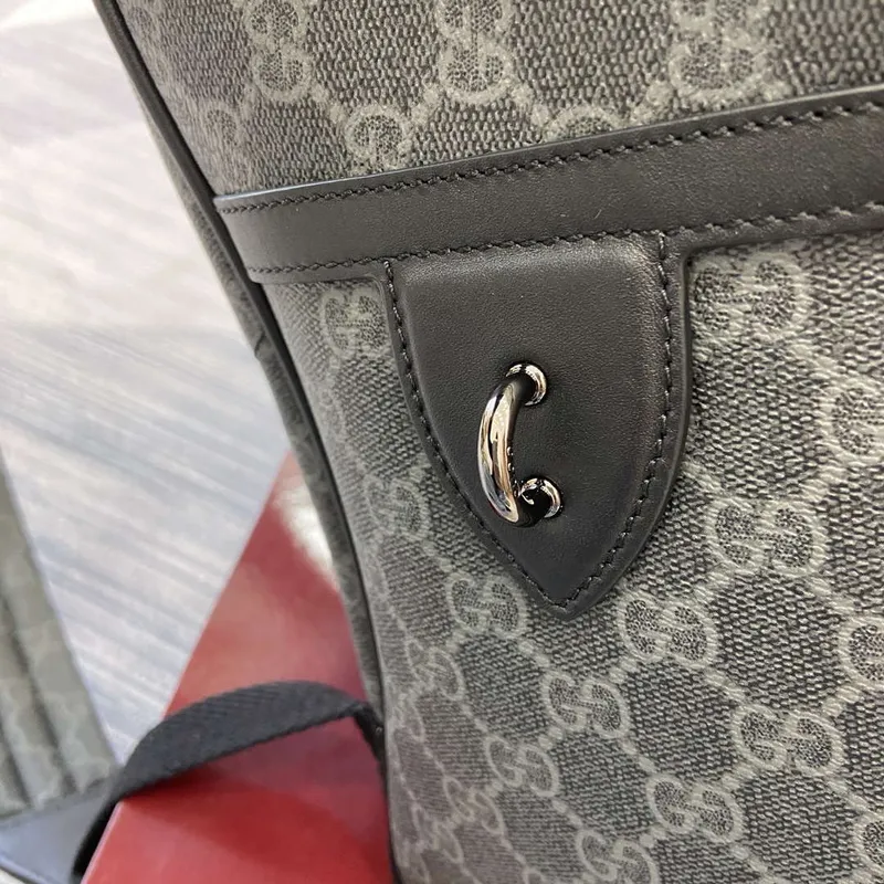 Gucci 821159 GG Emblem Medium Backpack Black