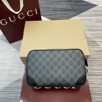 Gucci 821164 GG Emblem small toiletry case Black