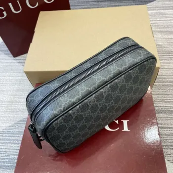 Gucci 821164 GG Emblem small toiletry case Black