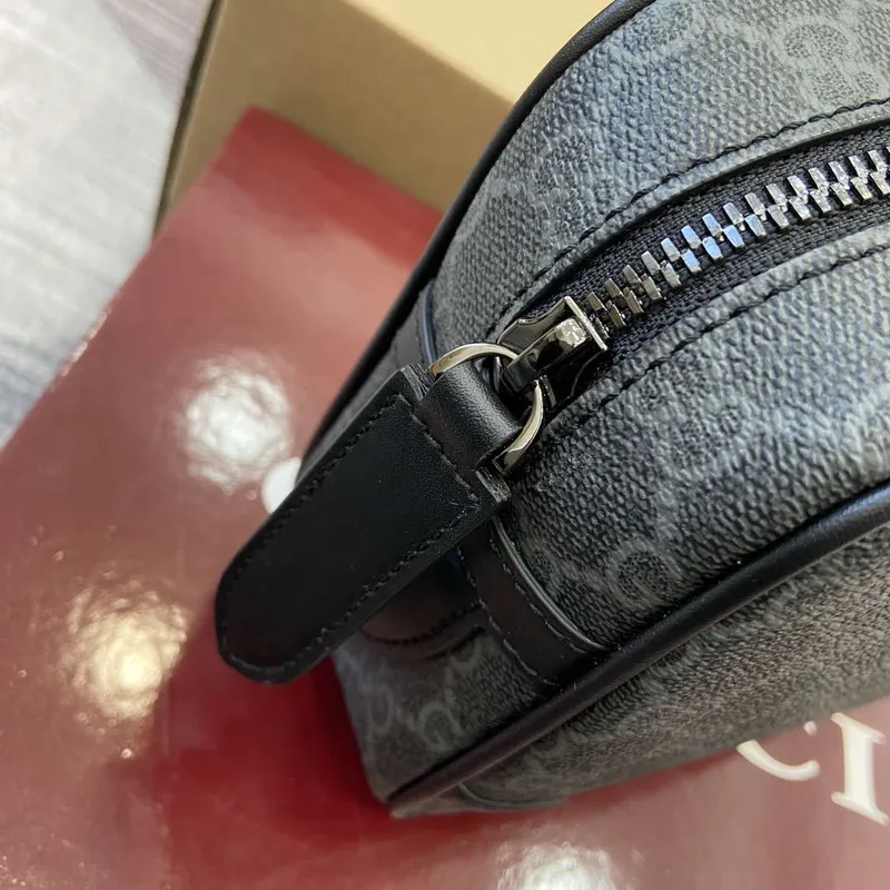 Gucci 821164 GG Emblem small toiletry case Black